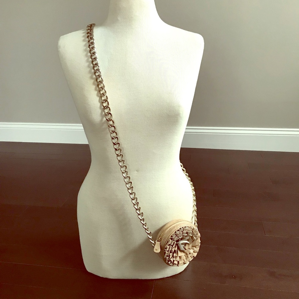 Loeffler Randall small leather purse w/chain link